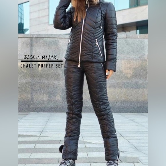 Chalet Puffer coordinate snow / ski jacket & high waisted pant set XL - Picture 4 of 16